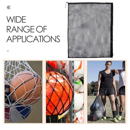 Large Capacity Basketball Volleyball Soccer Ball Mesh Drawstring Bag Single Shoulder Outdoor Sports Carrier for Team Training and Storage