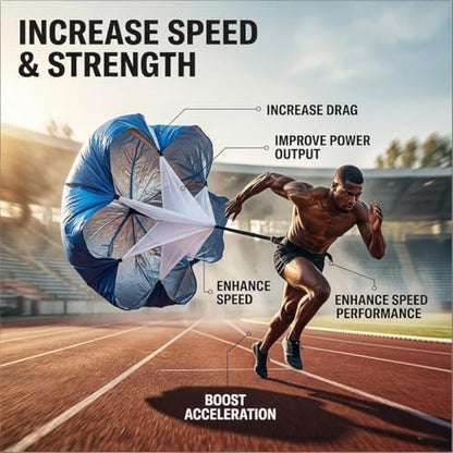 Football Kick Trainer Parachute Resistance with Adjustable Waist Strap for Youth Field, Backyard, Speed and Power Drills - color: Royal Blue