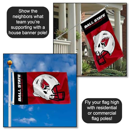 Ball State Cardinals Football Helmet Flag