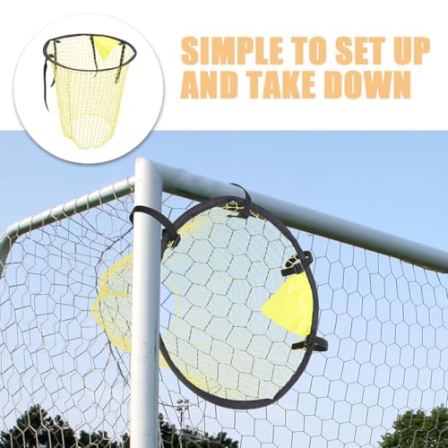 2pcs Football Kicking Nets Soccer Goal Target Nets for Youth Training Practice Equipment Backyard and Indoor Accuracy Shooting Drill Yellow