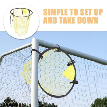 2pcs Football Kicking Nets Soccer Goal Target Nets for Youth Training Practice Equipment Backyard and Indoor Accuracy Shooting Drill Yellow