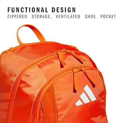 adidas Stadium 4 Soccer Backpack – Team Sports Bag with Ball Pocket, 36L - color: Orange
