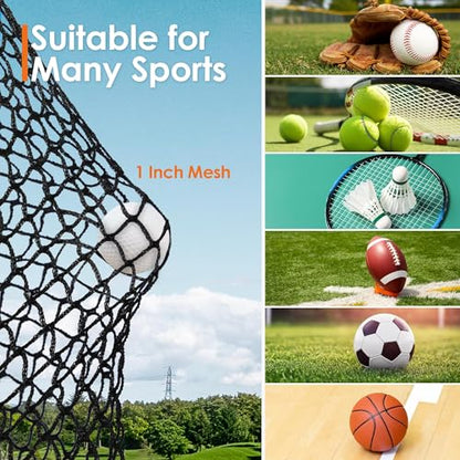 ORIENGEAR Golf Netting for Garage, Golf Hitting Practice Net 10x15ft 10x20ft, Backyard DIY Nets for Chipping Driving and Baseball Hockey Soccer Sports, with Rope and Buckle (NET ONLY Without Poles) - style: 10X15 FT with Rope