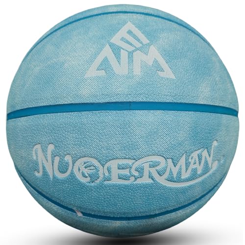 Official Size 7 Basketball - Composite Leather with Moisture-Wicking Grip - Indoor/Outdoor Game Ready - color: Sky Blue
