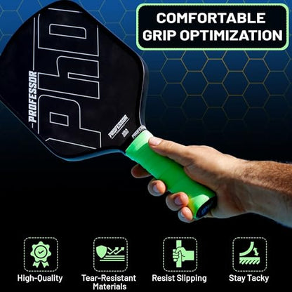 Professor P-Tac Pickleball Paddle Overgrip – Max Tacky, Moisture-Wicking Grip Tape for Pickleball Paddles in 6 & 12 Packs, Anti-Slip & Durable Overgrip for Control & Enhanced Performance