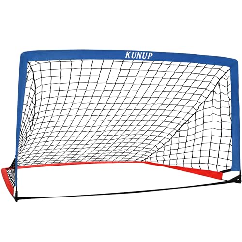 5×3 6x4 9x5 FT Portable Kids Soccer Goal for Backyard, Foldable Soccer Practice Net with Carrying Bag for Toddler Youth Adult Pop Up Soccer Training Equipment Indoor and Outdoor Sports Game - color: Blue+Red, style: 6x4FT