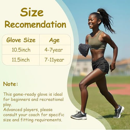 Urby Left Handed Baseball Glove, Left Handed T Ball Glove for Lefty, Left Hand Throw Only. T-Ball & Youth Baseball Gloves. - color: Black, size: 10.5in Age 4-7