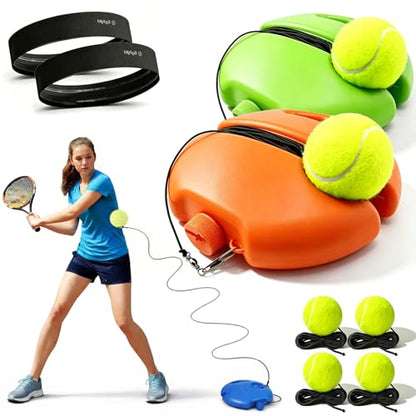 Solo Tennis Trainer Rebound Ball with String, 2026 New Portable Tennis Trainer Set for Self Practice, Tennis Training Equipment for Adults Kids Beginners with Elastic Balls - color: Mixed F