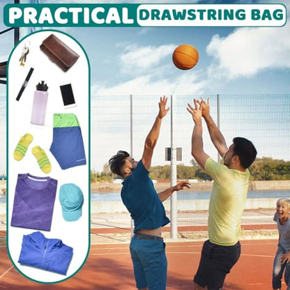 STAY GENT Drawstring Basketball Backpack for Boys, Foldable Soccer Backpack Gym Bag Sackpack Sports Sack with Detachable Ball Mesh Bag for Volleyball Baseball Yoga - color: Blue
