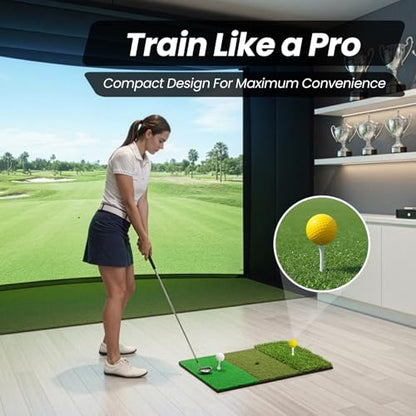 Premium Golf Practice Mats – Mini & Large Options for Hitting, Putting & Chipping | Indoor/Outdoor Training Sets - style: Mini