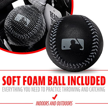 Franklin Sports Kids Baseball Gloves - RTP Youth Teeball Glove + Ball Set - Boys + Girls Teeball Mitt - 9.5" - color: Black/Silver