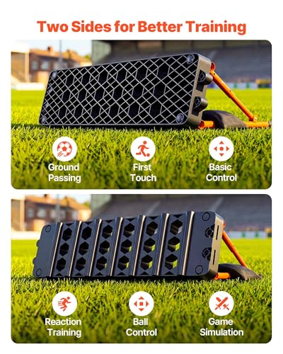 VEVOR Upgrade Soccer Rebounder Board, Mult-Adjustable Angles Portable Soccer Rebound Wall, Foldable Kickback Board, Soccer Practice Equipment, Ideal for Kids and Adults Passing & Shooting Drills - size: 37.4" x 9.8"