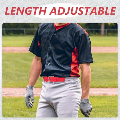 MAGICLULU Youth Baseball Belt Elastic Stretch Red Alloy Waistband Baseball Protective Girdle for Softball and Football Sports