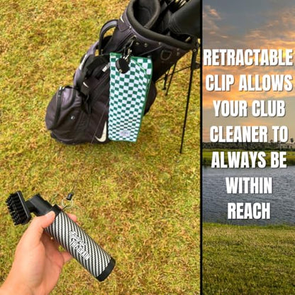 Golf Bag Accessories for Men – Golf Club Water Brush, 50 Golf Tees, Divot Tool & 12x20 Inch Towel - Golf Gifts for Men, Mens Golfing Gifts, Golf Essentials for Men, Golf Accessories Kit - style: Water Club Brush