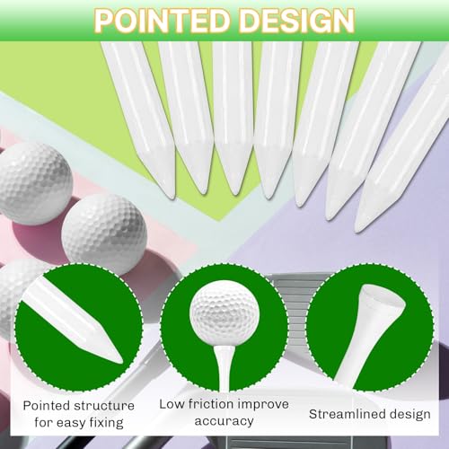 Bamboo Golf Tees 1000/500 PCS 2-3/4 & 3-1/4 inch Length | Professional Natural Bamboo Golf Tees, Durable and Low Friction