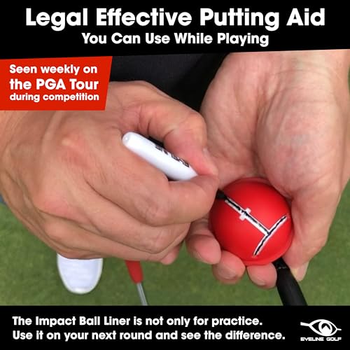 EyeLine Golf Impact Ball Liner 3-Pack with Marker - Easy Ball Marking Stencil for Accurate Putter Face & Target Line, USGA Legal, Precision Putting Alignment Tool Used by Tour Players