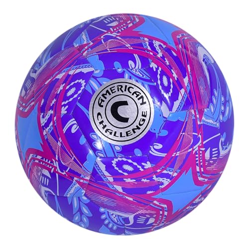 Paisley Soccer Ball – Professional Training Soccer Ball for Grass Fields – Durable TPU Machine Stitched Soccer Balls – Sizes 3, 4 & 5 – Outdoor Practice & Match Play - color: Blue, size: 4