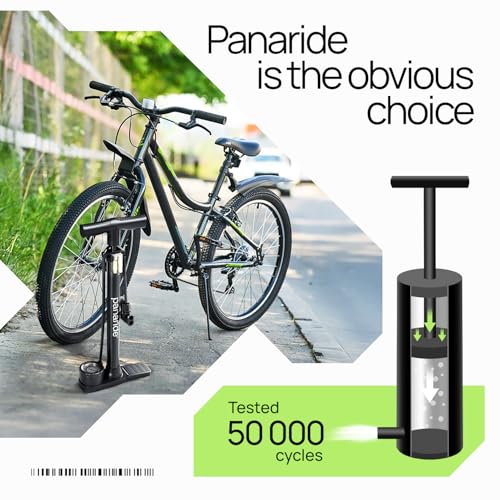 Bike Pump Floor, Advanced Bike Tire Inflator, Bicycle Hand Air Pump with Dual Presta and Schrader Valves, Handheld Pump, Suitable for Road and Mountain Bikes, Baby Stroller, Balls