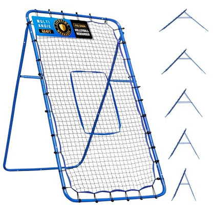 Volleyball Baseball Rebounder Net, Softball Rebounder Pitchback Net Quick Adjustments, Quick Adjustments Lacrosse Bounce Back Practice Equipment, Ideal for Outdoor Indoor and Backyard Training - size: 6FTx4FT, style: Multi-Sport Rebounder Net