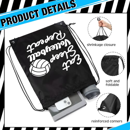 Windyun 16 Pcs Ball Drawstring Backpack Bulk Lightweight Draw String Bags Cinch Bags Drawstring Cinch Sack Tote(Volleyball) - style: Volleyball