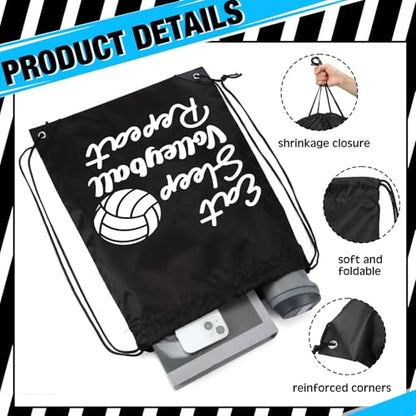 Windyun 16 Pcs Ball Drawstring Backpack Bulk Lightweight Draw String Bags Cinch Bags Drawstring Cinch Sack Tote(Volleyball) - style: Volleyball