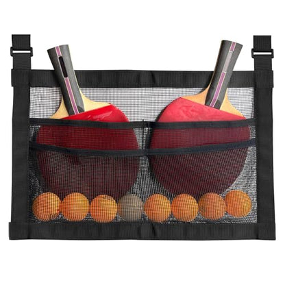 Ping Pong Paddle Holder,Under Table Ping Pong Racket and Ball Rack Organizer,Hanging Mesh Bag for Table Tennis Accessories Storage.and Organization
