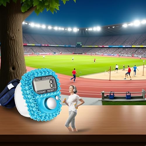 Electronic Finger Tally Counter Clicker Counter,Portable Digital Display Tally Counter,Convenient Resettable Mini Lap Counter for Golf Goods Counting Accessories,Track and Field Lap Counters - color: Blue