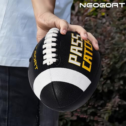 PassCatch Training Football, Fatherless Bounce Back Football Training Equipment Composite Leather Improving Enhance Solo Passing Catching Skills Youth Size(Ages 5-14,Deflated)