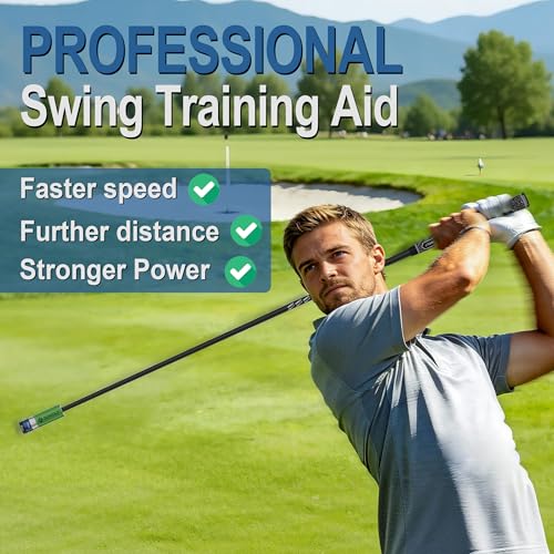 Gowolf Golf Swing Trainer with Adjustable Weights (35g & 50g) - Carbon Fiber Golf Training Aid for Speed, Driving Distance & Tempo, Ideal Warm-Up & Strength Golf Accessories for Men & Women