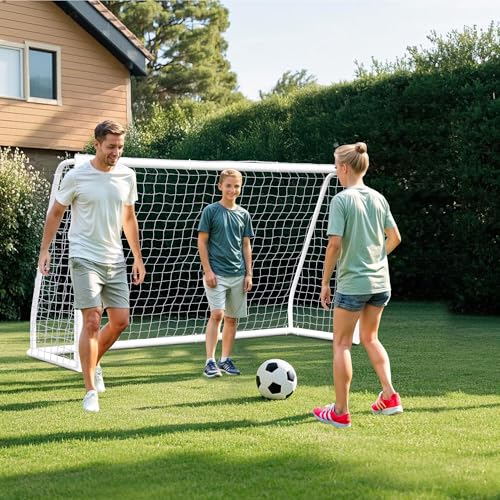 HomGarden Portable Soccer Goal for Backyard,12x6 / 10x6.5 / 8x5ft /6x4 Full Size Soccer Goals for Kids Adults Soccer Net Backyard Soccer Goals - size: 8×5 ft