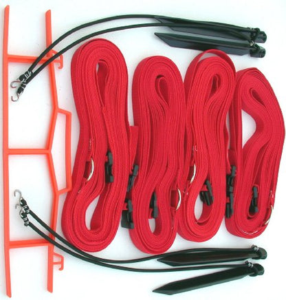 Home Court 1-inch Adjustable 8-Meter (26.3' x 52.6')" Short Court Sand Setup Line for Traditional Volleyball Courts and Full Court for Beach Volleyball - M817AS (Blue) - color: Red
