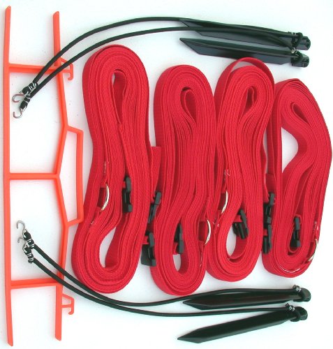 Home Court 1-inch Adjustable 8-Meter (26.3' x 52.6')" Short Court Sand Setup Line for Traditional Volleyball Courts and Full Court for Beach Volleyball - M817AS (Blue) - color: Red