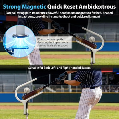 25° Baseball Swing Path Trainer, Upgraded All-Aluminum Tubing Clamps Bat Path Trainer, Softball & Baseball Swing Path Trainer