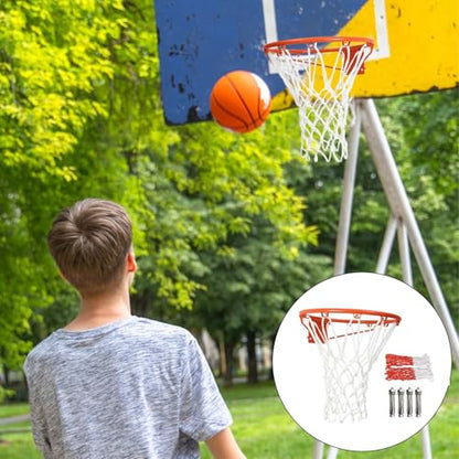 Basketball Rim Replacement - Outdoor Hoop Ring System, Anti Goal Frame Structure, Strong Steel Mount Rim, Long Lasting Court Hardware | Barn, Yard, Court, Training, Recreation Area Use