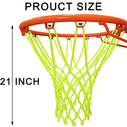 NEIJIANG Glow Basketball Net, Nightlight Basketball Net Luminous Outdoor Portable Sun Powered Sport Nylon (Green) - color: Green