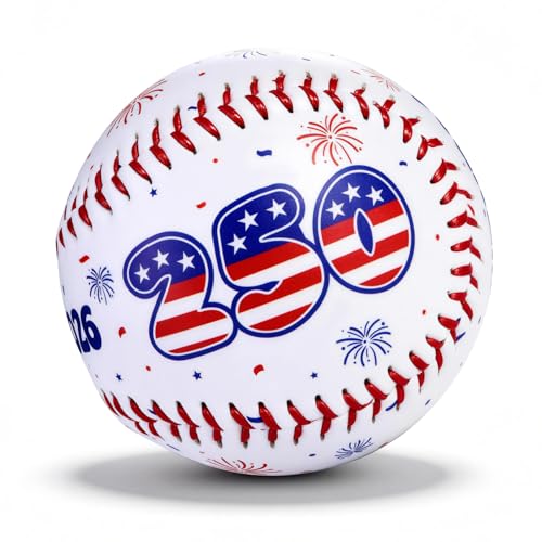 Baseballs PVC 9in Practice Baseball for Training Hitting Lifestyle Decor Ideal Personalized Inspired Gifts for Players Coaches Moms - color: 250th America
