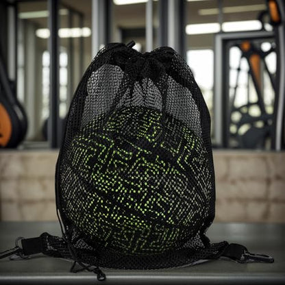 STAY GENT Drawstring Basketball Backpack for Boys, Foldable Soccer Backpack Gym Bag Sackpack Sports Sack with Detachable Ball Mesh Bag for Volleyball Baseball Yoga - color: Coal Black