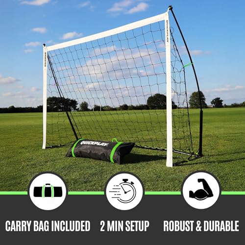 QUICKPLAY Kickster Soccer Goal Range – Ultra Portable | Quick and Easy Set Up | Includes Net and Carry Bag | Available in 7 Sizes | Backyard Soccer Net for Kids & Adults [Single Goal]