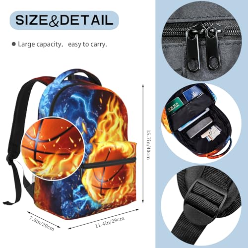 Basketball Backpack for Boys School Backpack for Kids Children Teens Elementary Middle School - Students Bookbag Ages 6-18, Waterproof Adjustable Basketball Bookbag Travel Daypack - color: Basketball