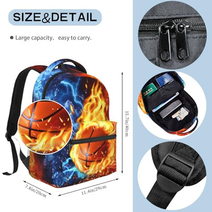 Basketball Backpack for Boys School Backpack for Kids Children Teens Elementary Middle School - Students Bookbag Ages 6-18, Waterproof Adjustable Basketball Bookbag Travel Daypack - color: Basketball