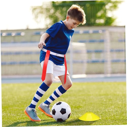 SUPVOX 16Pcs Flag Football Training Set with Adjustable Belts and Cones for Adults Includes Drawstring Bag for for Beginners and Practice