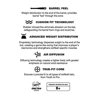 Varo ARC Bat Training Weight, 12oz, for Softball (Jennie Finch Edition) - Barrel Feel - Improve Your Batting, Barrel Speed, and Develop Swing Mechanics
