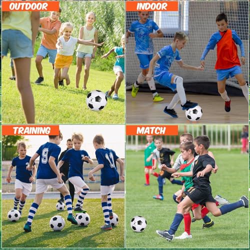 Ceenna 6 Pcs Soccer Ball Bulk with Pump Bag Machine Stitched Deflated Soccer for Outside Sports Training Game Practice - size: Size 5, style: Classic