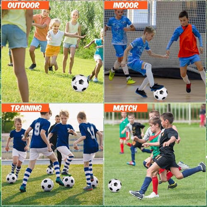 Ceenna 6 Pcs Soccer Ball Bulk with Pump Bag Machine Stitched Deflated Soccer for Outside Sports Training Game Practice - size: Size 5, style: Classic