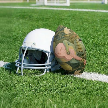 American Football, Official Size 11.9 x 7.3 Inch, Premium Composite Leather High-Grip Ball with Pro-Style Lacing, Unique Prints for Training, Games & Gifts - color: Frog Guitar