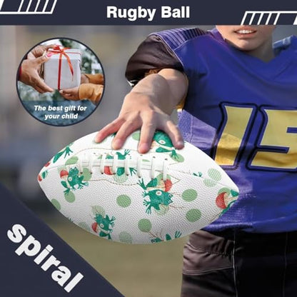 SYtrade Recreational Football Game Footballs PU Composite Leather Footballs for Training Indoor Outdoor - color: Frog Mushroom Green Dots