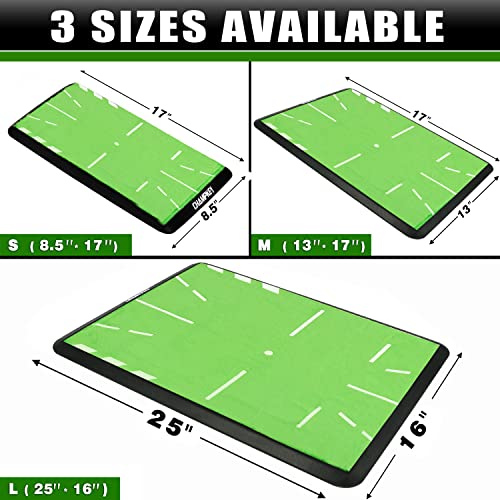 CHAMPKEY Heavy-Duty Golf Hitting Mat - Swing Path Feedback Golf Practice Mat - Ideal for Indoor and Outdoor Training - size: 13" x 17", style: Golf Mat with 3 Pads