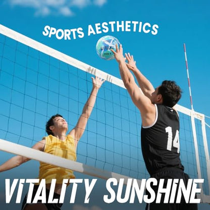 Official Size 5 Volleyball, Soft Touch Waterproof PU Leather Cover & Reinforced Rubber Bladder - for Indoor, Outdoor, Pool, Beach - Includes Air Pump & Inflation Needle