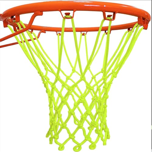 Nightlight Basketball Net, Basketball Net Outdoor,12 Loops Heavy Duty Suitable for Outdoor Standard Basketballs Hoop （Fruit Green）