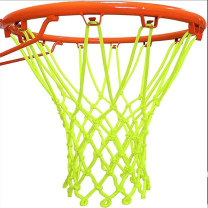 Nightlight Basketball Net, Basketball Net Outdoor,12 Loops Heavy Duty Suitable for Outdoor Standard Basketballs Hoop （Fruit Green）